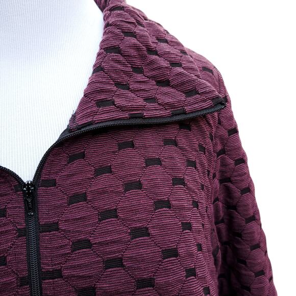 Habitat Maroon Red Black Zipper Front Collared Jacket Coat Size Medium - Picture 3 of 12